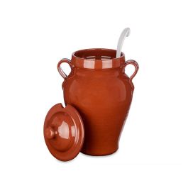 La Dehesa Tinaja con Cuchara 2500 ml, Barro no Refractario, 21x30x17 cm, Color Miel