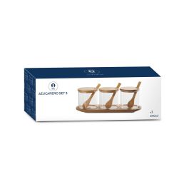 Azucarero Basicos DKD Home Decor Transparente Natural 10 x 10 x 29 cm Set de 3 Azucarero Basicos DKD Home Decor Transparente Natural 10 x 10 x 29 cm Set de 3