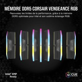 Corsair CMH64GX5M2B5200C40 Memoria RAM DDR5 64GB (2x32GB) 5200MHz CL40 Vengeance RGB Intel XMP Negro