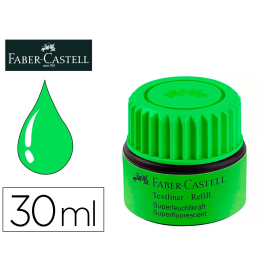 Faber Castell Textliner 1549 Bote Recambio Tinta Rotulador Fluorescente Verde 30 ml
