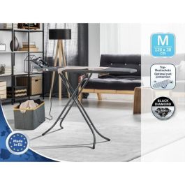 Leifheit Tabla de Planchar Classic M Negra AAANF07801 - Altura Ajustable 69-88 cm - Funda Algodón - 120x38 cm