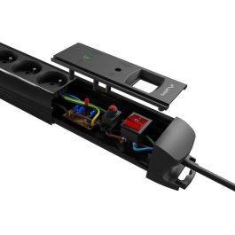 Lanberg SP1-05F-0500-BK Base Múltiple 5 Salidas AC Tipo F, Cable 5m, Uso Interior, Color Negro, con Supresor de Sobretensiones