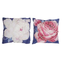 DKD Home Decor Cojín Moderno Decorativo de Poliéster 45x45 cm, Diseño Floral Azul Rosa, con Cremallera, Pack de 4, Lavado en Seco Precio: 27.87114. SKU: B1K7MRZKSY