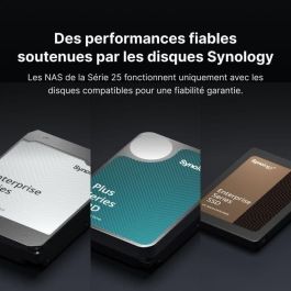 Synology DS925+ NAS DiskStation 4 Bahías 3.5"/2.5" 4GB DDR4 2.5GbE Torre AMD Ryzen V1500B con 2 Ranuras M.2 NVMe