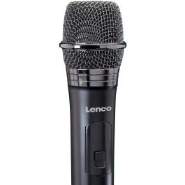 Lenco MCW-020BK Micrófono Vocal Inalámbrico 6.35 mm (1/4") Negro con Receptor Incluido para hasta 15m