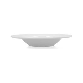 Bidasoa Plato Hondo Porcelana Glacial Ala Ancha 23,5 cm, 6 Unidades, Blanco, Hostelería Alta Resistencia, Apto Lavavajillas y Microondas