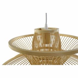 DKD Home Decor Lámpara de Techo Colgante Estilo Balinés de Bambú Natural 50x50x37 cm para Bombilla E27 de 50W Máx.