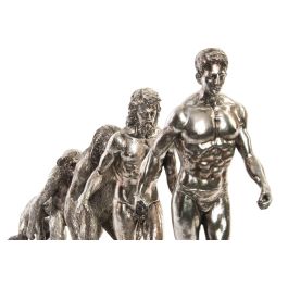 DKD Home Decor Figura Escultórica Decorativa Moderna de Resina Plateada "Evolución Hombre" para Hogar 18x42x55 cm
