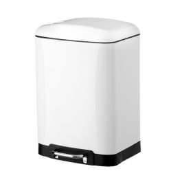 Cubo de basura Blanco Metal Polipropileno 12 L