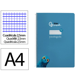 Liderpapel Cuaderno Espiral A4 Tapa Dura Pautaguía 80 Hojas 90gr Cuadro Pautado 2,5mm Color Azul Precio: 17.78999959. SKU: B1A3Q2VJ99