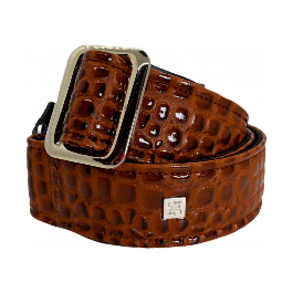 GETM Correa Guitarra Bajo Aussie Gator Caramel - Polipiel Nailon Piel Marrón Cálido Ajustable hasta 165 cm