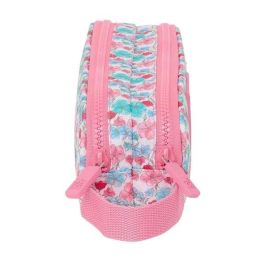 Safta Portatodo Doble Reciclado Moos Flores 21x8x6 cm