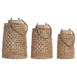 DKD Home Decor Lámpara Solar para Terraza y Jardín Marrón Fibra y Metal 23 x 36 x 23 cm Set de 3 (2 Unidades) Precio: 60.5. SKU: B16SSVH4ZD