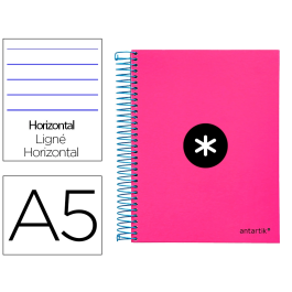 Antartik Cuaderno espiral A5 micro 120h 100 gr horizontal 5 bandas 6 taladros color rosa Precio: 4.68999993. SKU: B1K3QPTZHV