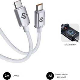 Cable USB-C a USB-C Subblim SUBCAB-C06011 2 m Blanco Cable USB-C a USB-C Subblim SUBCAB-C06011 2 m Blanco