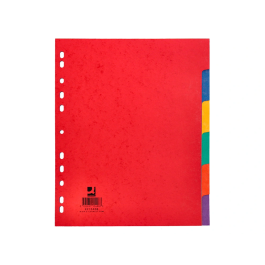 Q-connect Juego de 6 separadores cartulina brillo DIN A4+ multitaladro