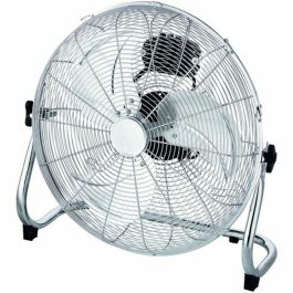 F-Air Ventilador de Suelo Potente 100W Ø45cm Plateado Retro Orientable 3 Velocidades para Negocios y Locales Comerciales