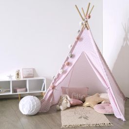 Tipi rosa con funda de almacenaje 160x120x120cm