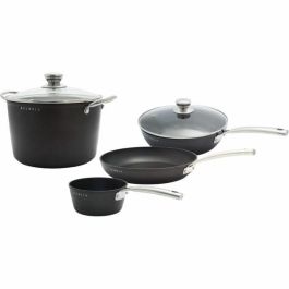 Baumalu BAU3216383445315 Batería de Cocina Antiadherente de Aluminio Forjado para Todo Tipo de Fuegos, Inducción, 4 Piezas Negro Precio: 87.68999954. SKU: B1B35ASS24