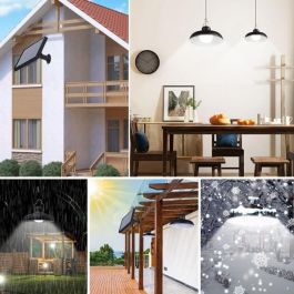 Lámparas colgantes solares dobles - LUMISKY - WAREN - Ø18 cm - Pantalla de metal negro - LED blanco frío Lámparas colgantes solares dobles - LUMISKY - WAREN - Ø18 cm - Pantalla de metal negro - LED blanco frío