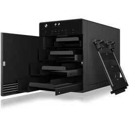 ICY BOX IB-3740-C31 Carcasa de disco duro/SSD externa 2.5/3.5" SATA, 4 bahías, USB 3.2 Gen 2 Tipo C 10 Gbit/s, 10TB máx, Negro