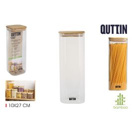 Quttin Tarro Boro Cuadrado Bambú 10.2x28 cm 2150 ml (12 Unidades)