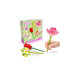 Canal Toys Bloom BLM 002 - Pack de 3 Bolígrafos para Armar con Flores Rosa, Loto y Margarita - Tinta con Purpurina y Aroma