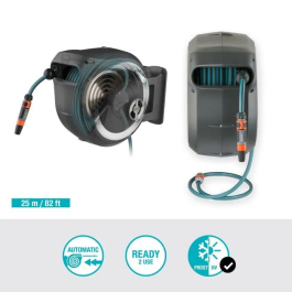 Gardena Enrollador de Manguera Automático de Pared RollUp M/L 25 m con Borde Blanco