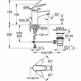 Grohe 24316001 Mezclador Monomando de Lavabo Swift, Cromo, Talla S, con Ahorro de Agua, Caño Extraíble y Desagüe Grohe 24316001 Mezclador Monomando de Lavabo Swift, Cromo, Talla S, con Ahorro de Agua, Caño Extraíble y Desagüe