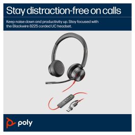 HP Auriculares Estéreo Blackwire C8225-M USB-C/A Certificado para Teams Negro