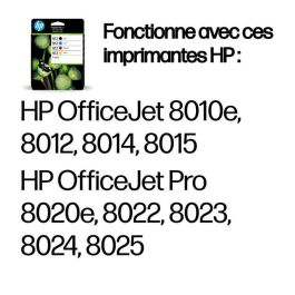 HP Cartuchos de Tinta Original Negro, Cyan, Magenta, Amarillo para Officejet Pro 8000 Series - Nº 912 *Pack De 4*