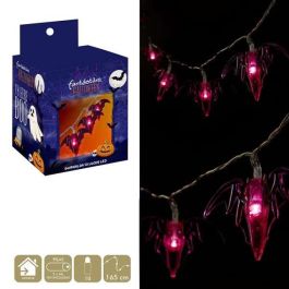 My Other Me Guirnalda de Murciélagos con Luces LED 150 cm - Funciona con Pilas AA, Decoración para Fiestas y Halloween