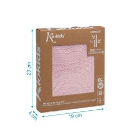 KioKids Mantita de Bambú Rosa para Bebé 80x110cm | Suave, Termorreguladora, Antihumedad, Protector UV, Antibacteriana, Certificado Oeko-Tex, +0 Meses