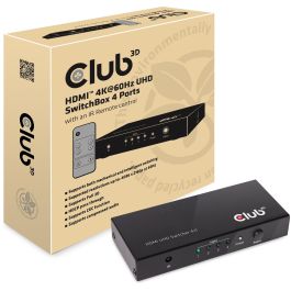 Club3D HDMI Switch Box 4 Entradas 1 Salida 4K Ultra HD 60Hz compatible con HDMI 2.0a, HDCP, con mando a distancia