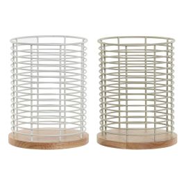 Cubertero Basicos DKD Home Decor Beige Gris 13.5 x 17 x 13.5 cm (2 Unidades) Precio: 13.50000025. SKU: B1HZPFDF3M