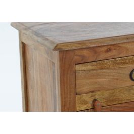 DKD Home Decor Mesita de Noche Colonial Madera Maciza Acacia Natural Dorado 32x65x45 cm (2 Unidades)