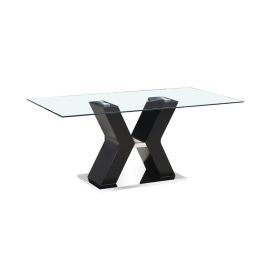 DKD Home Decor Mesa Comedor Moderno Negro Cristal Templado MDF Acero 180 x 90 x 76 cm Precio: 419.95000036. SKU: B138W8EWEE