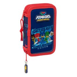 Estuche Escolar PJ Masks Ready Azul marino 12.5 x 19.5 x 4 cm 28 piezas