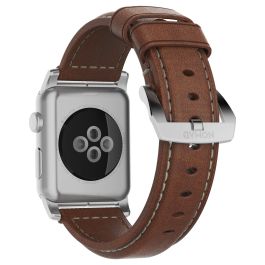Nomad NM1A4RST00 Correa de Cuero Tradicional Marrón Hebilla Plata para Apple Watch Series 42mm 44mm 45mm 49mm