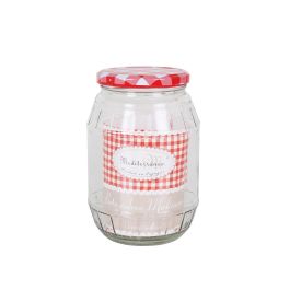 Mediterraneo Bote de Vidrio 975 cc con Tapa Barril 997 - 10.5 x 15.5 x 10.5 cm (12 Unidades)