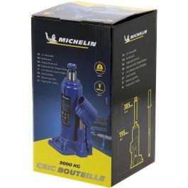 Michelin Botella Jack 3T Ultraplano - Gato Hidráulico de Elevación 195-385mm para Vehículos, Confort de Agarre y Suela de Goma