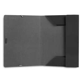 Liderpapel Carpeta Gomas Tres Solapas Cartón Plastificado Folio Color Negro
