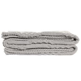 DKD Home Decor Manta de Sofá Urban de Poliéster, Tejido Punto, Gris Claro, Medidas 170 x 130 cm, Densidad 450 gsm, Pack 2 Unidades