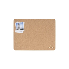 Bi-office Tablero de corcho sin marco ECO doble cara 400x300 mm, sostenible PEFC, con chinchetas, para organizar y decorar
