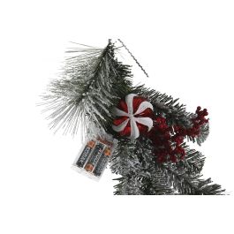 DKD Home Decor Guirnalda Navidad Tradicional con 35 LED Blanco Rojo, 180 cm, PVC, Funciona con Pilas AA (2 Unidades)
