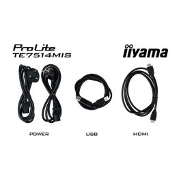 iiyama ProLite TE7514MIS-B2AG Pantalla Digital de Señalización 75" 4K UHD VA Táctil 3840x2160 16:9 8ms 60Hz 24/7 WiFi Altavoces USB-C HDMI DP Negro