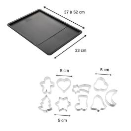 Zenker ZEN3176239998764 - Juego con Bandeja de Horno Extensible y 9 Cortadores de Galletas en Percha