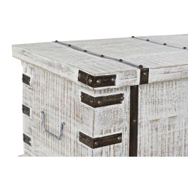 Arcón DKD Home Decor Metal Blanco Madera de mango (116 x 40 x 45 cm)