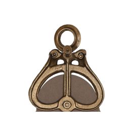 DKD Home Decor Reloj de Pared Decorativo Grande Estilo Loft con Polea de Hierro y Cristal Negro Dorado 71x43x8 cm Pack 2 Unidades
