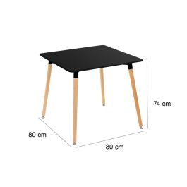 Mesa Negro Natural 80 x 80 x 75 cm